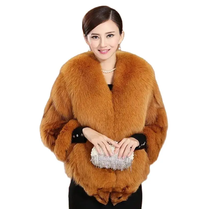 

FoxHair Fur Coat Women's 2023 Haining New Double-headed Genuine Fur Mid-length Slim V-neck Temperament Warm Women