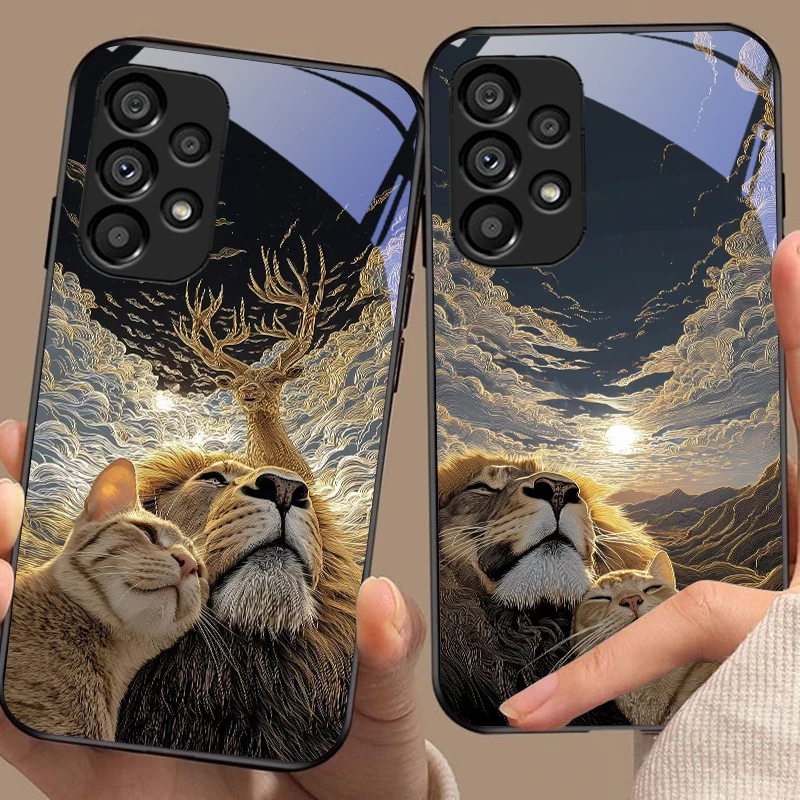 Милый кот и серый лев для Samsung
