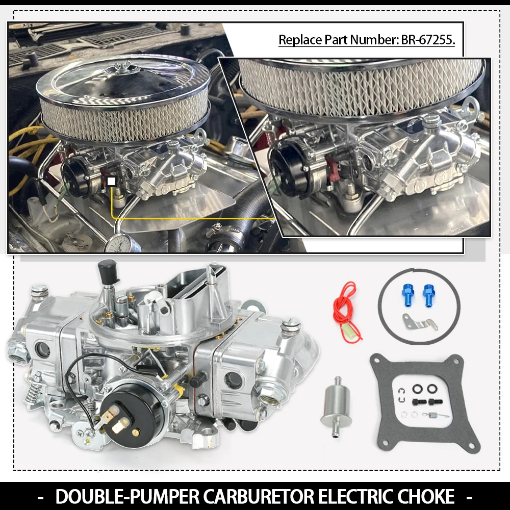 SherryBerg Carb BR-67255 4 Barrel 650 CFM Brawler Double-Pumper CarburetorElectric Choke For Holley Carburettor 650CFM