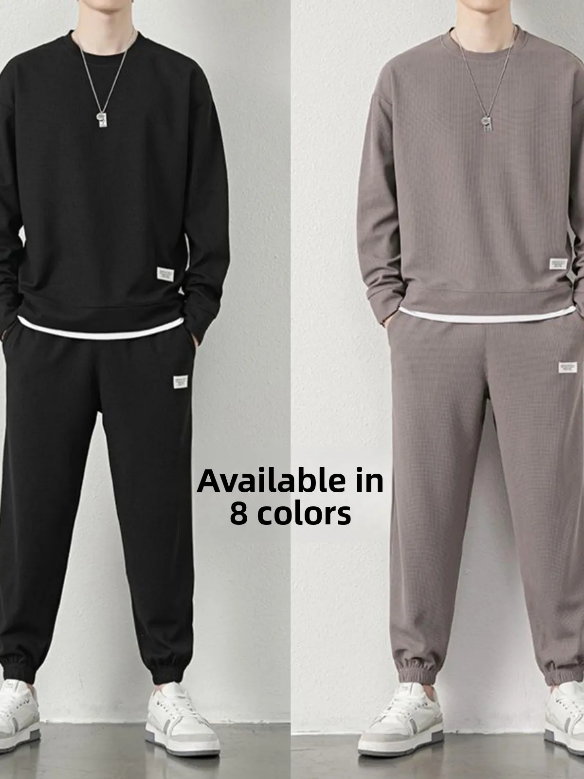 

Мужской повседневный спортивный хлопковый фланелевой комплект, осенне-зимняя толстовка с капюшоном, молодежные длинные брюки-све, длинные брюки, модный одинаковый комплект