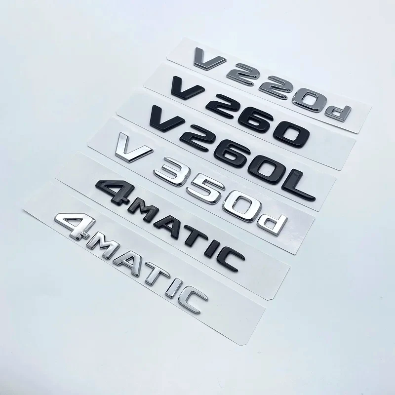 ABS Letters V260L V220d V250d V300d NIGHT EDITION Emblem for Mercedes Benz V W447 Car Fender Badge Trunk Nameplate Logo Sticker