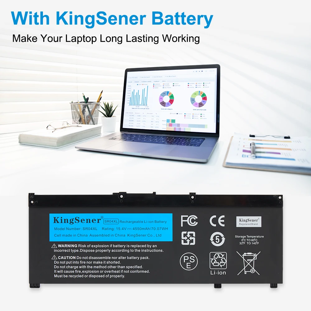 KingSener SR04XL Batteria del computer portatile per HP OMEN 15-CE 15-CB 15-CE015DX 15-CB014ur TPN-Q193 TPN-Q194 TPN-C133 HSTNN-DB7W 917724 -855