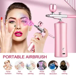 Foreverlily 0.3mm Nail Airbrush Kit 1200mA Portable Airbrush Nails Art Painting Spray Gun For Makeup Cake Paint Barber Hair Dye