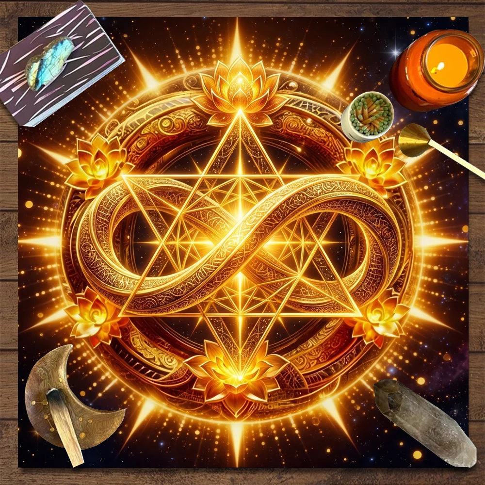 Mystic Occult Tarot Altar Cloth Wiccan Pagan Magic Crystal Energy Boho Spiritual Decor Table Runner