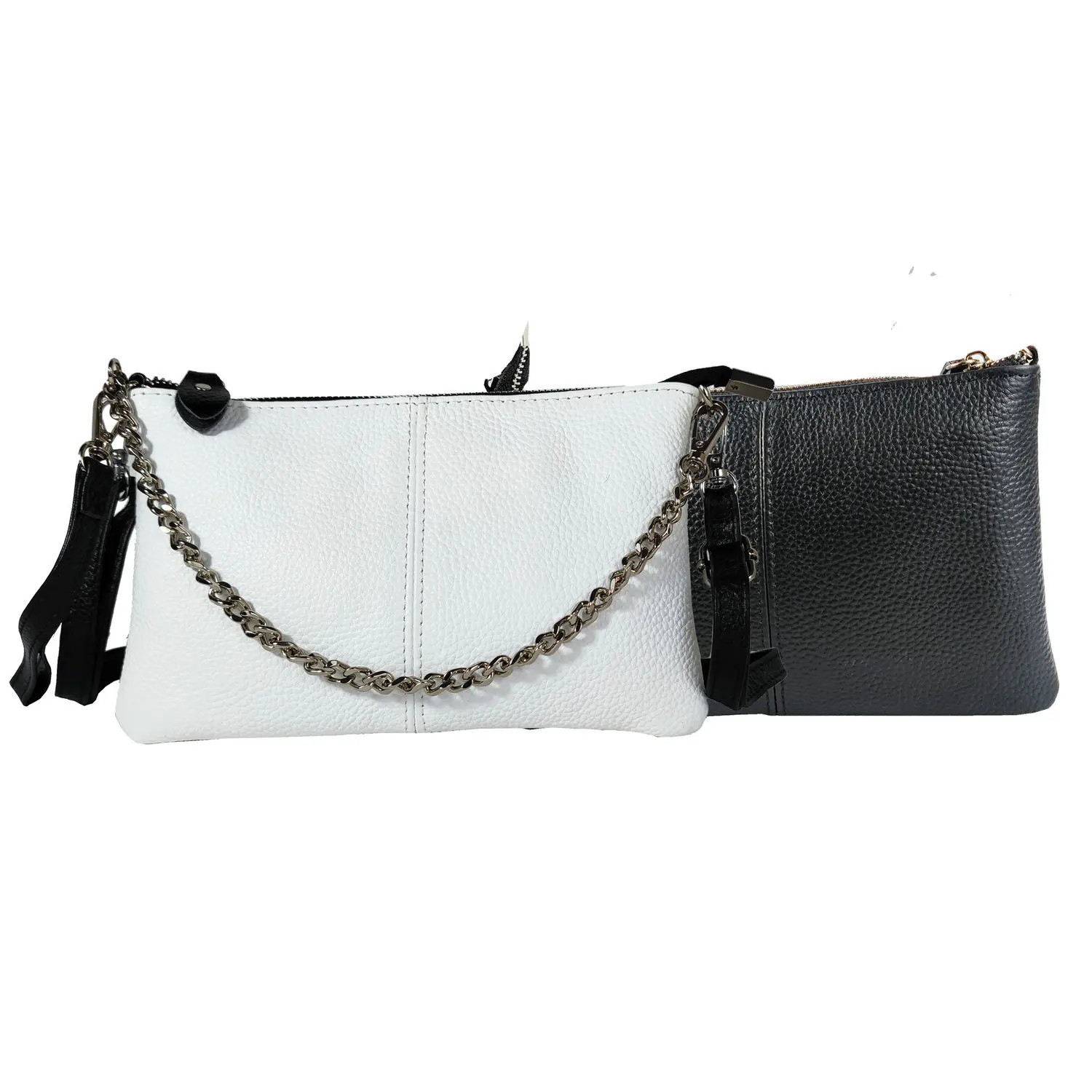 Customize Black White Cluth Purse 4 in 1 Wristlet  Checker Shoulder Crossbody Bagutte Bag Genuine Cowhide Leather Vintage