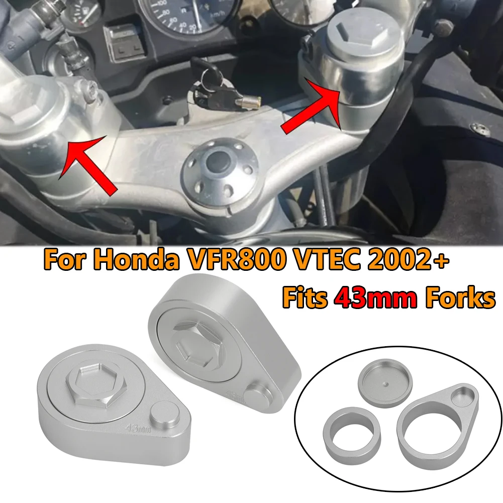 2PCS For Honda Handle Bar Risers Aluminum VFR800 VTEC 2002+ Honda Blackbird CBR1100XX 1996-2008 Fits 43mm Forks Pair