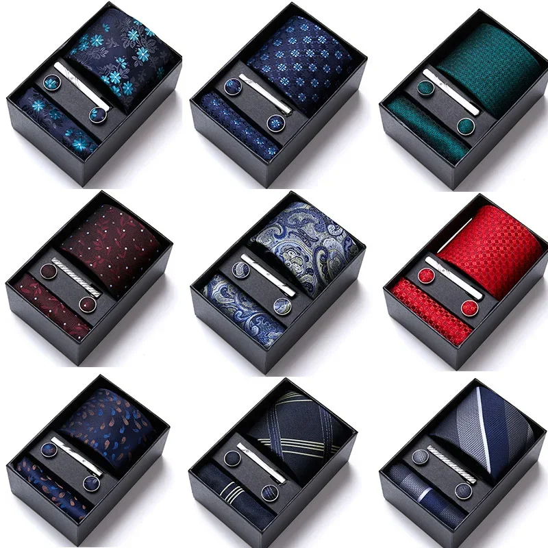 

2024 New Style Fashion Men's Ties Six Piece Set Gift Box Group Business Formal Wedding Necktie