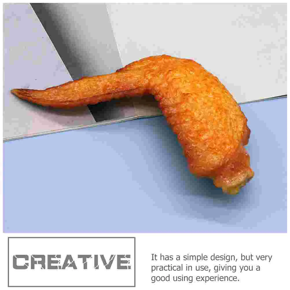 3 Pcs Simulated Roasted Chicken Wing Model Lifelike Decorative Fake Food Prop PVC Room Display Cost Effective Reusable Practical