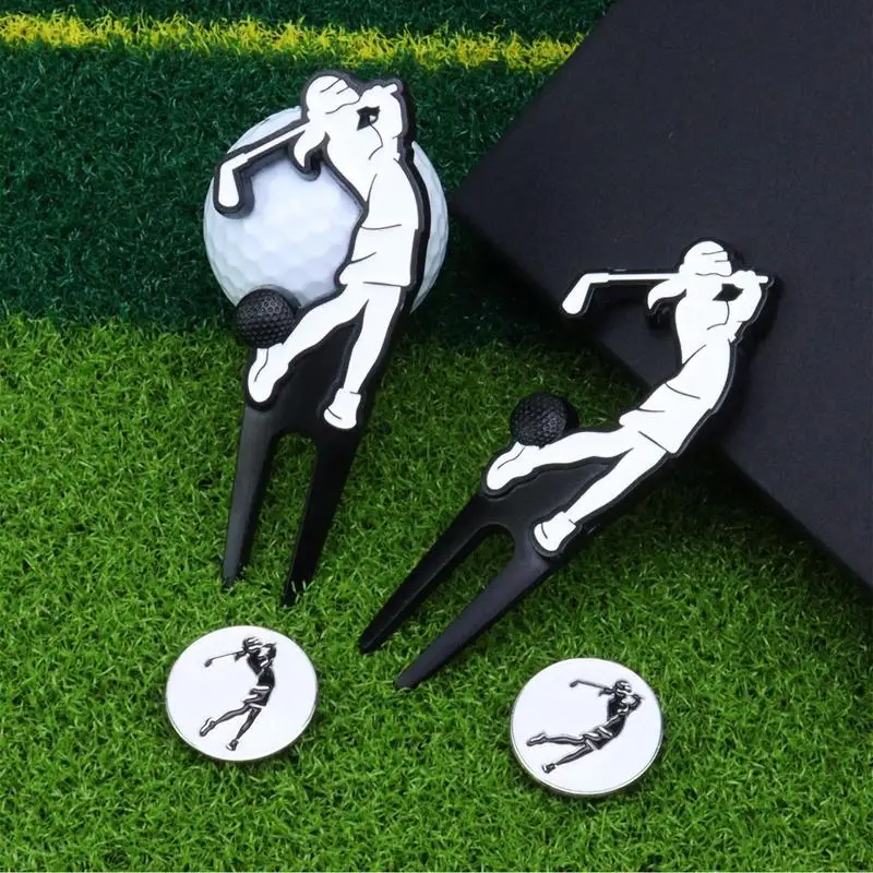 Golf Ball Markers, Golf Green Hat Clip, Marcador de posição, Ball Fork, Golf Groove Cleaner, Divot Repair Tool, Sports Fan