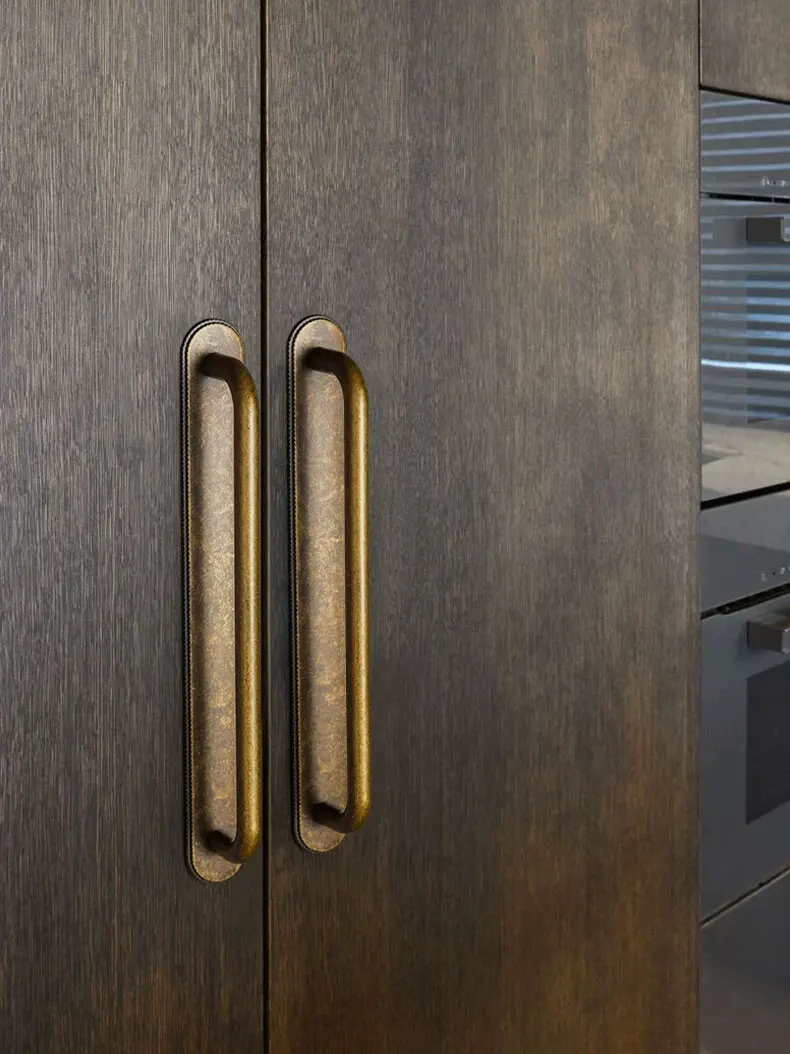 Vintage Cabinet Handles with Backplate Antique Cupboard Wardrobe Pulls Zinc Alloy Kitchen Accessories Retro Furniture Hardware