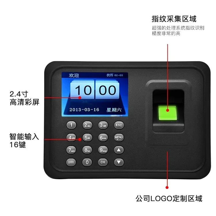 A6 Biometric Attendance System USB Fingerprint Reader Time Clock Employee Control Machine Electronic Device Spanish Russian EN