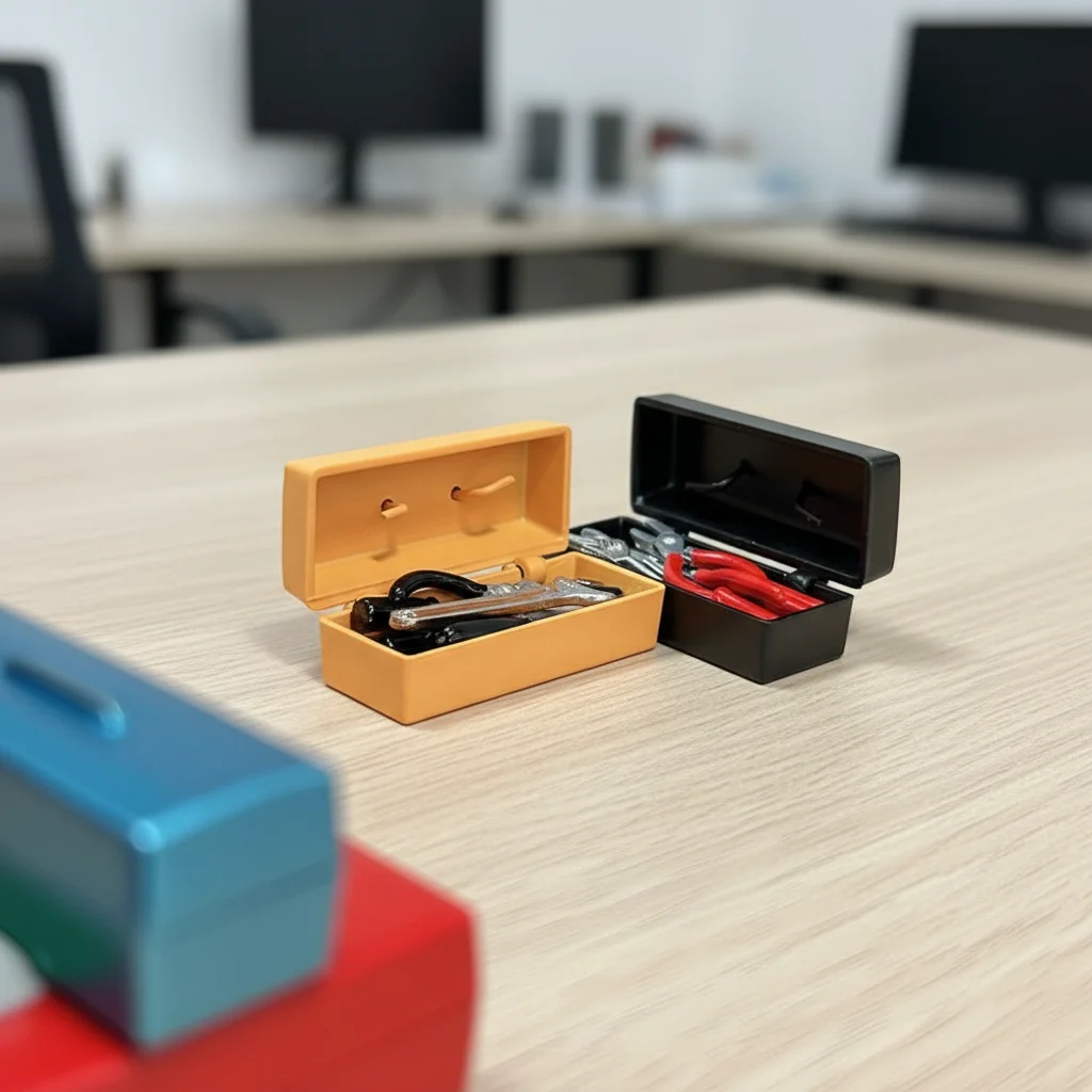 Mini 1:12 Scale Dollhouse Toolbox with Storage Box Red Handle Mini Repair Tools Screwdriver Simulation Model Dolls Accessories