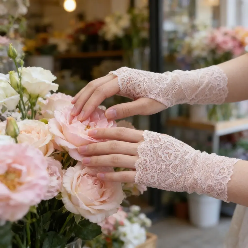 

Тонкие кружевные перчатки без пальцев 10/15/18/21 см, дышащие, с защитой от солнца, для езды на велосипеде, с защитой от ультрафиолета, модные женские солнцезащитные перчатки