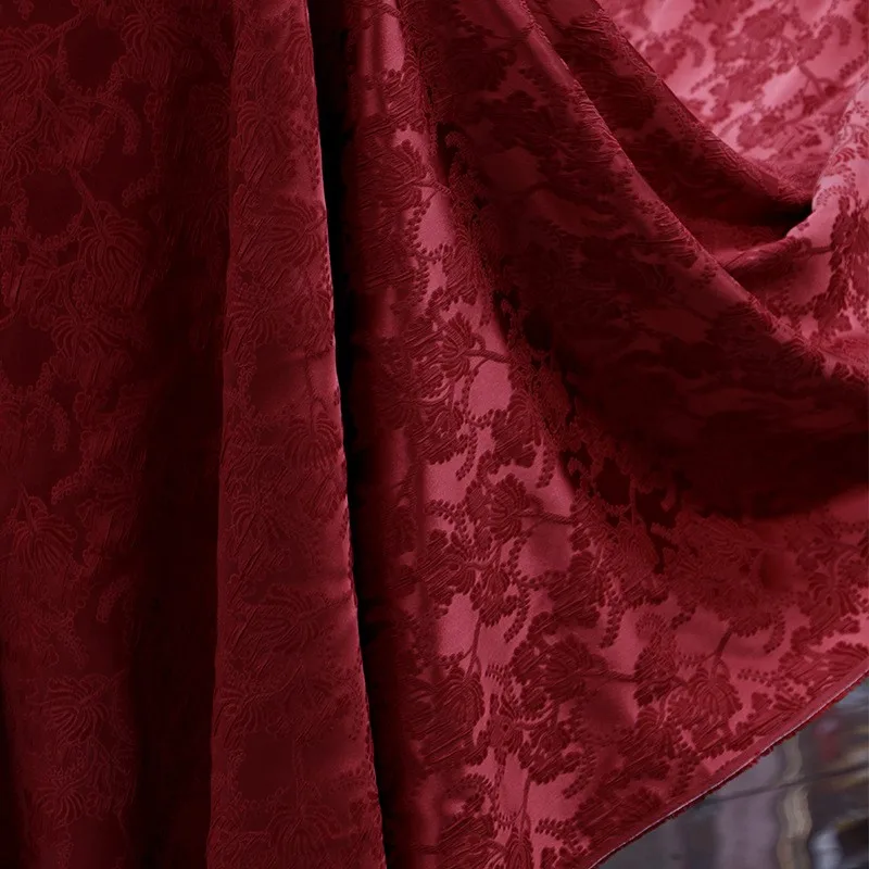 

Elastic silk crepe jacquard fabric Chinese-style formal dress cheongsam and Hanfu