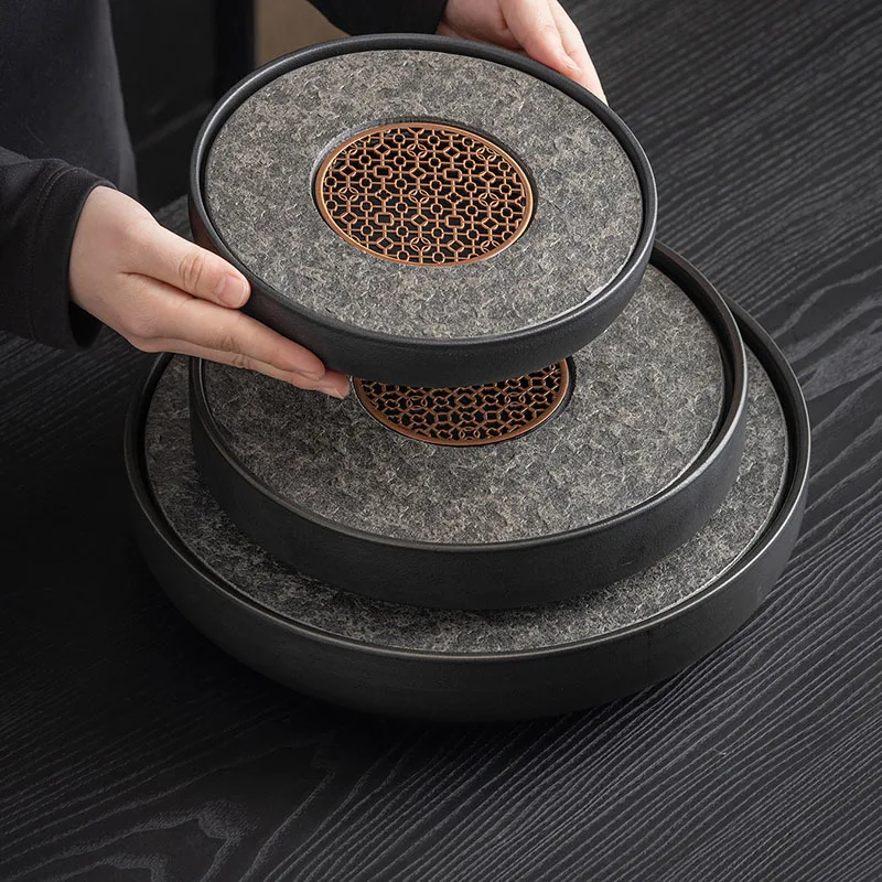 Round Ceremony Tea Tray Serving Decorative Luxury Table Accessories Valet Tea Tray Vintage Coasters Bandejas Home Products