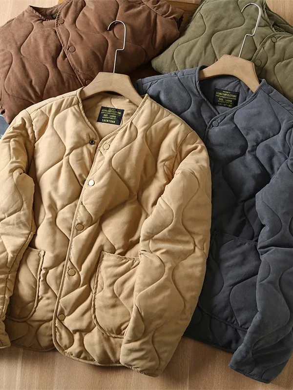 

Японская мужская одежда Jaet 202, осень-зима, новая теплая хлопковая одежда из полиэфирного волокна, длинный цвет све