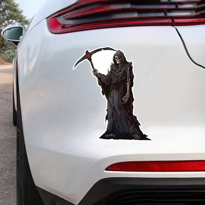 

Skeleton and Sickle Car Sticker Vinyl Decal Waterproof Rear Window Motorcycle Camper Bumper Truck Laptop Decoration SH1584
