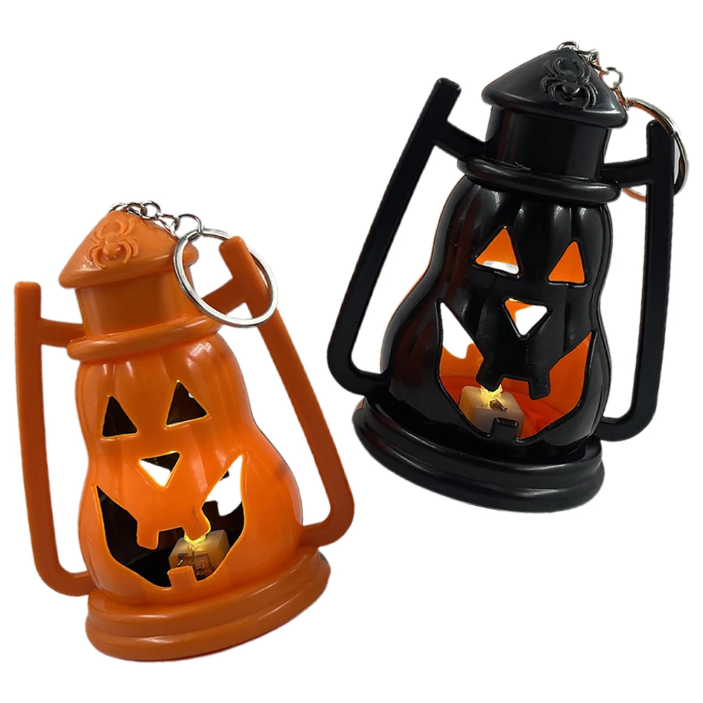 

2pcs Lantern LED C Halloween Decoration Glowing Night Portable Halloween Decor Light Bag Pendant Keychains