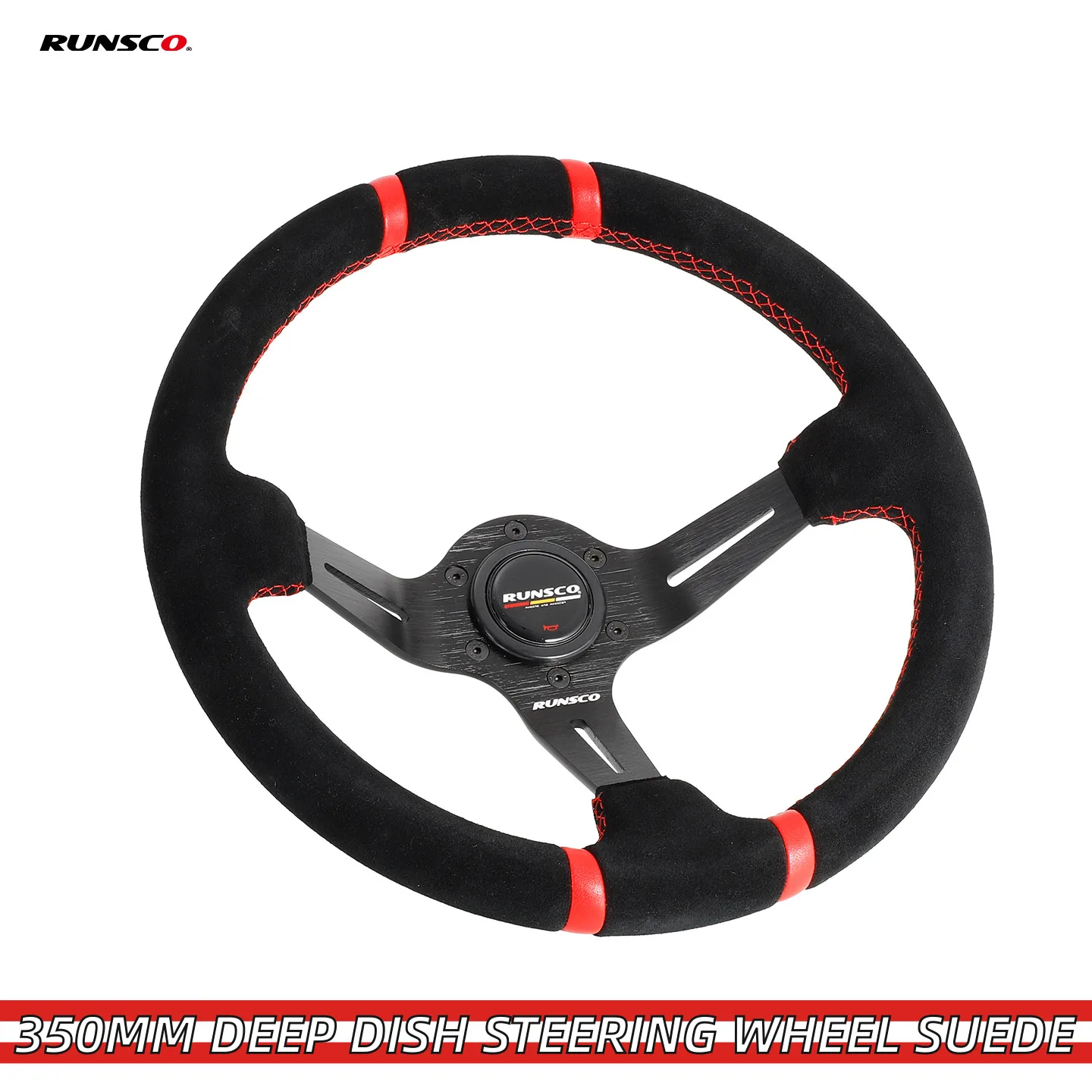 

350MM|14-inch DEEP DISH STEERING WHEEL SUEDE 6x70mm