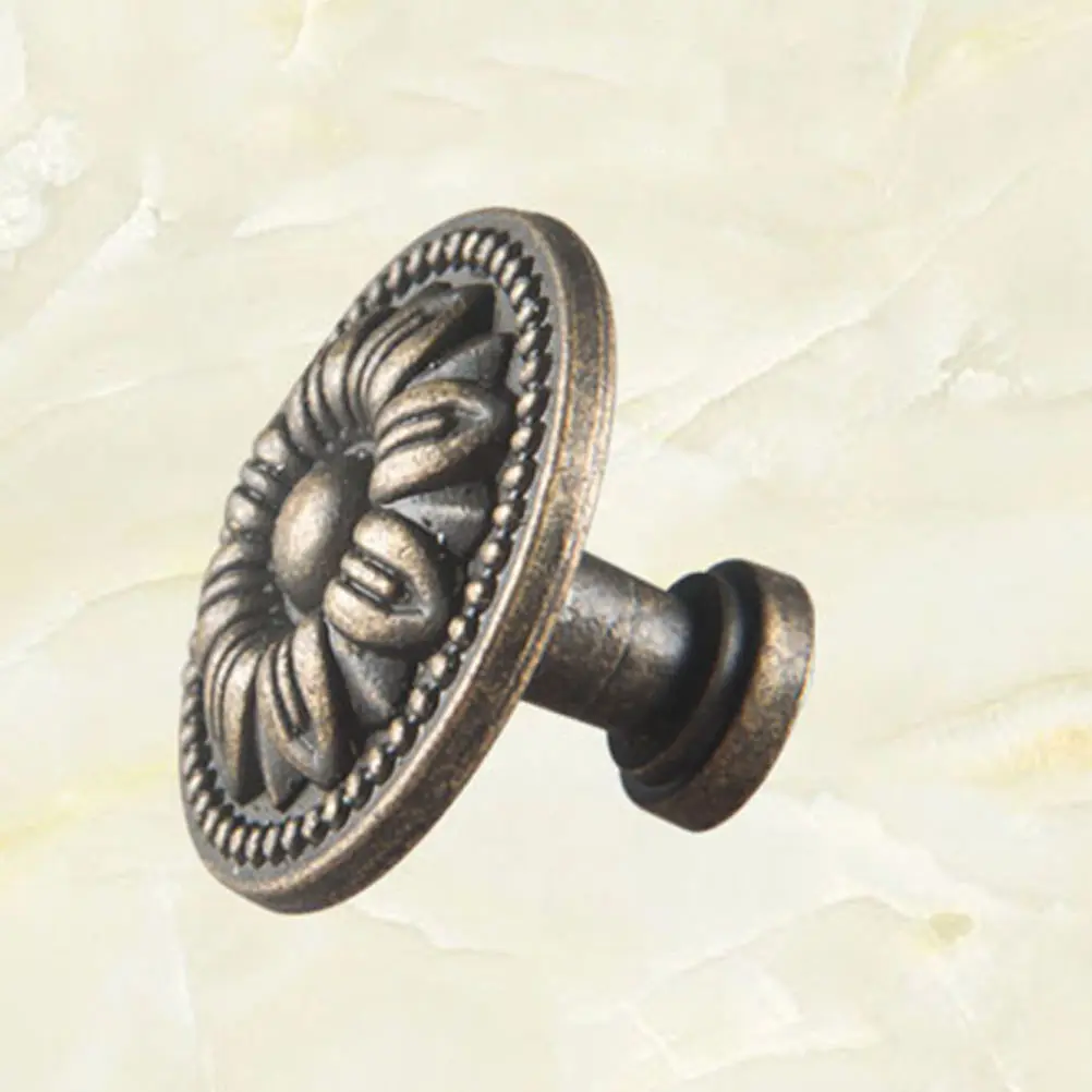 

8Pcs Durable Cabinet Door Handles Vintage Flower Shaped Drawer Pulls for Dresser Cabinet Knobs Wardrobe Handles