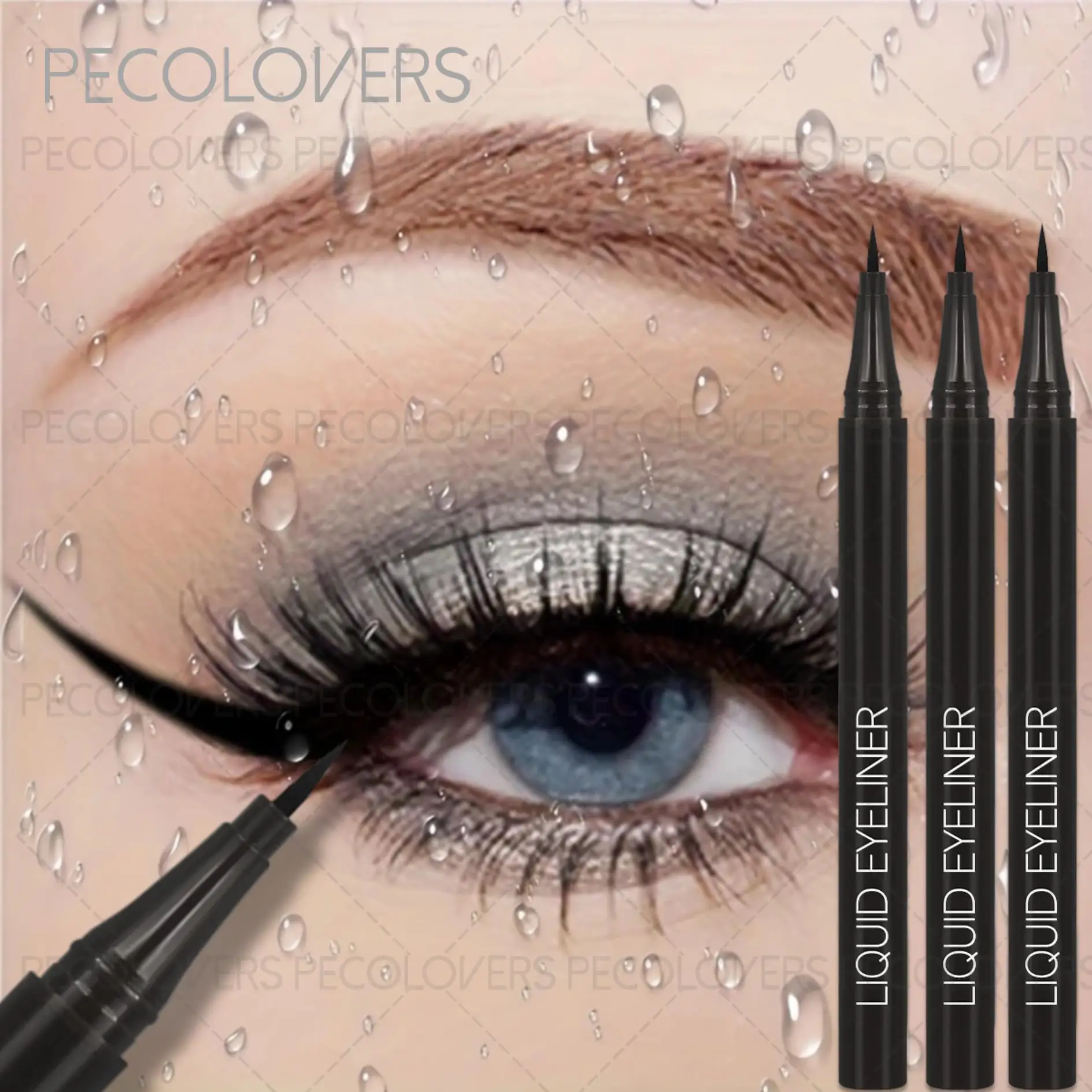 3pcs Black Liquid Eyeliner Pens,Waterproof & Sweatproof,Eyeliner Pen, Long-Lasting Smooth Silky Texture, Perfect Gift for Women