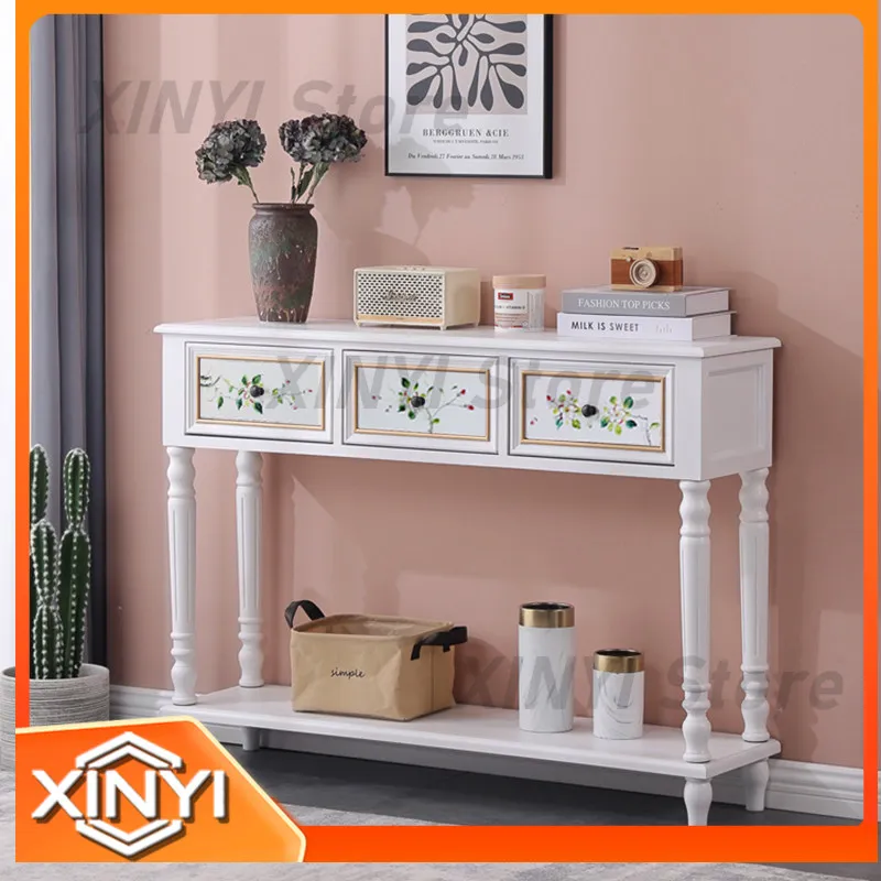 Shoe Cabinet for Entrance Living Room Partition Balcony Narrow Strip Table Solid Wood Household Cabinet for Home Use