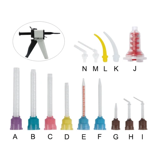 Imagen 2 del producto Pistola dispensadora de mezcla de impresión Dental, dispensador de goma de silicona 1:1 /1:2, herramientas de dentista
