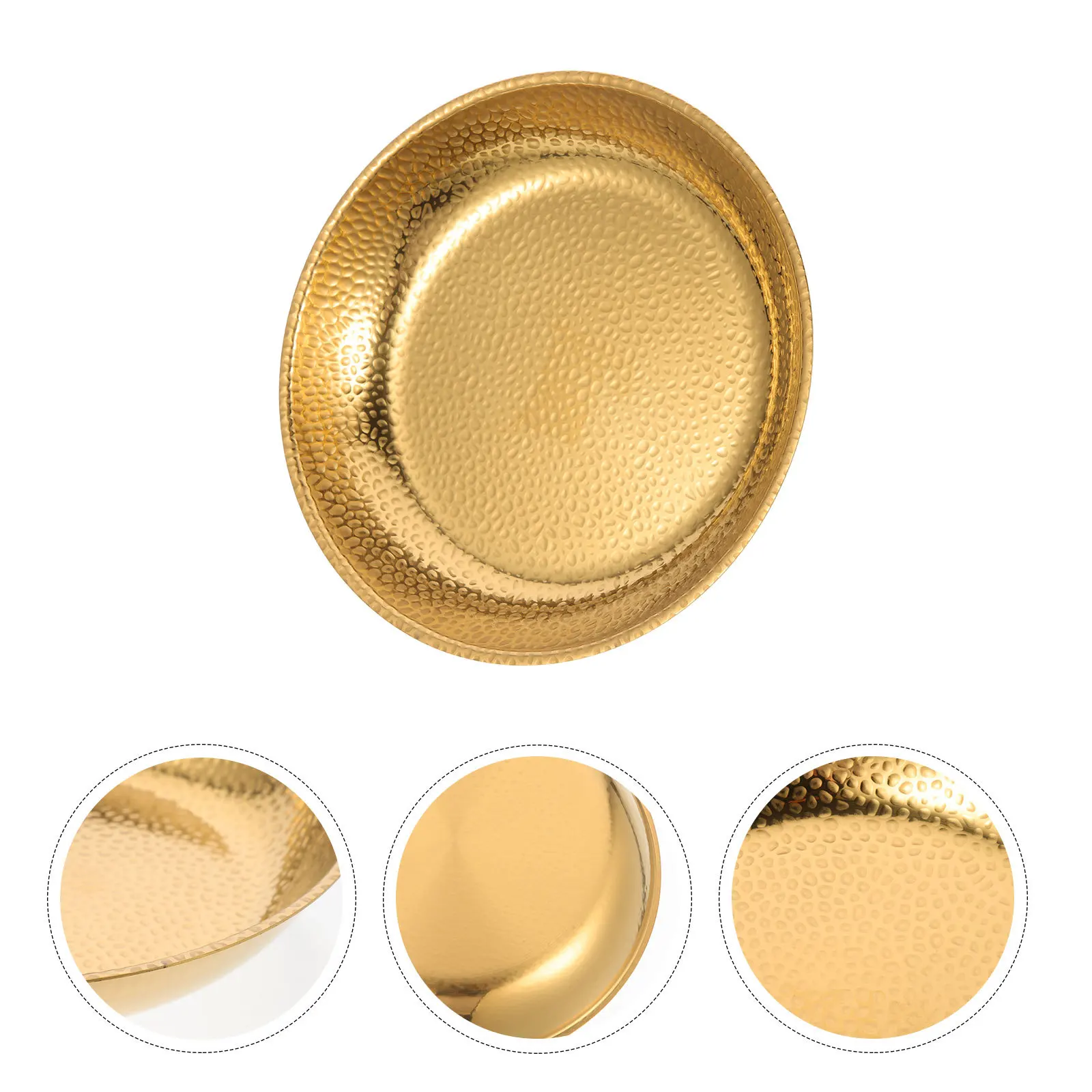 

Stainless Steel Round Plate Vintage Metal Dish For Camping Picnic Reusable Dishwasher Safe Sushi Beef Roast Meat Serving