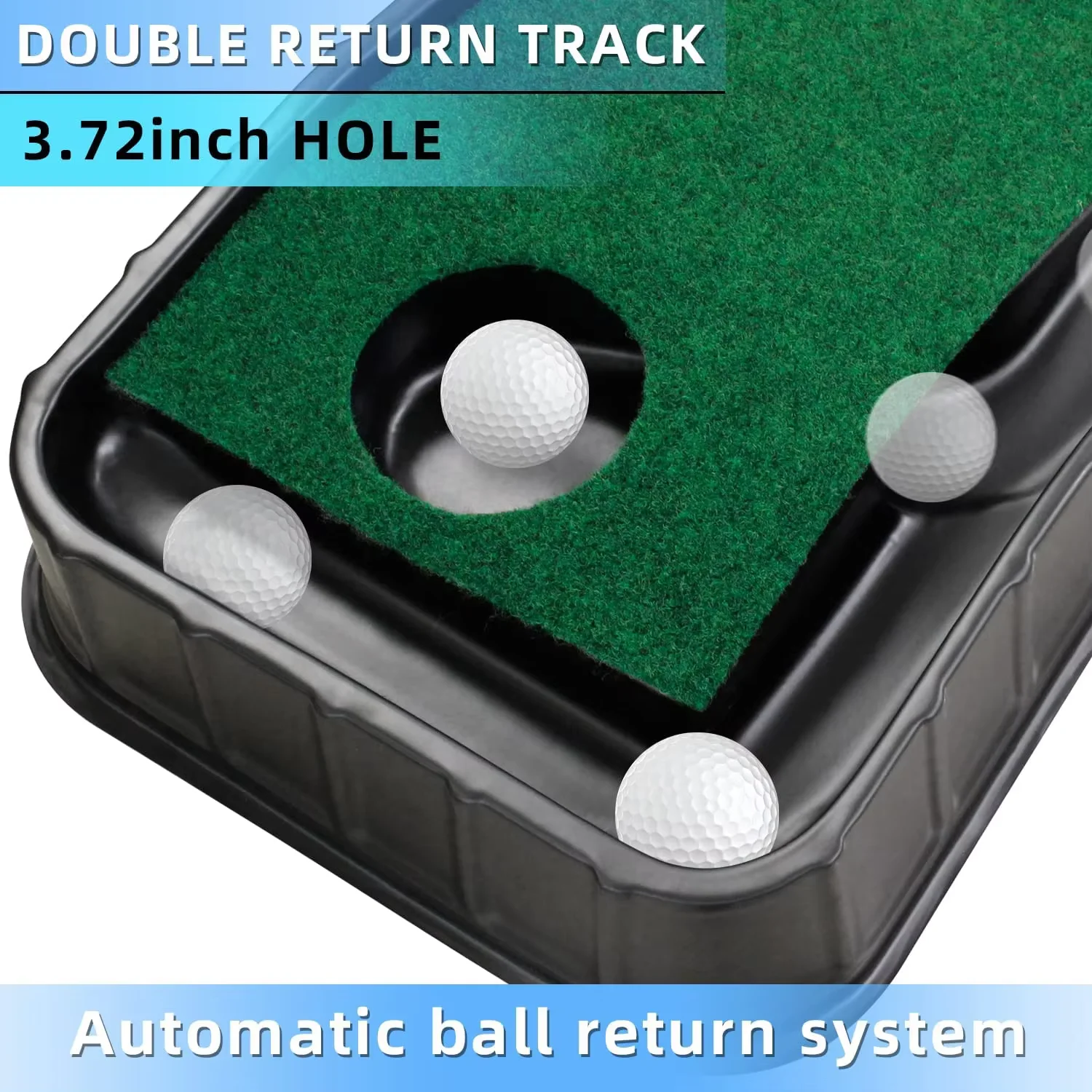 

Indoor Golf Putting Green Mat Practice With Ball Return Putter Trainer Training Carpet Supplies For Beginner