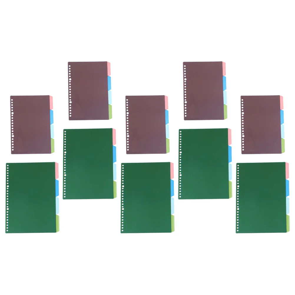 

10 set Binder Dividers Colored Plastic Page Dividers For Notebook Journal Report Index Classified Labels Loose-Leaf Organizers