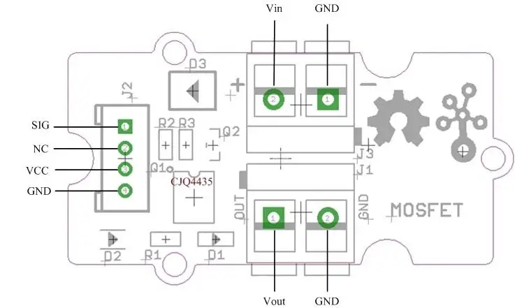 السيليكون يموت غروف MOSFET تأثير المجال التبديل اردوينو تيار مستمر التبديل وحدة التتابع #4