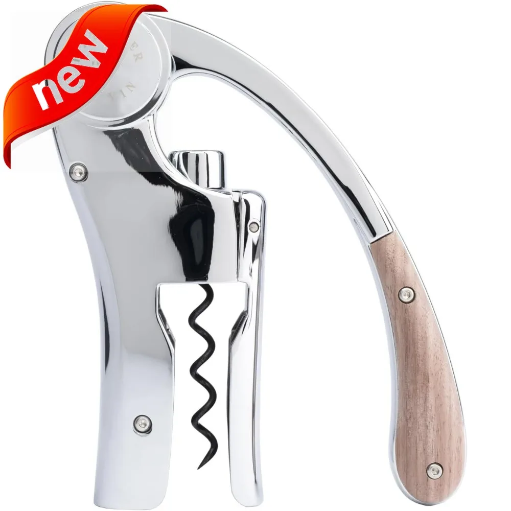 

Elegant Silver & Wood Oeno Motion Wine Opener with Premium Gift Box, Handcrafted for Wine Enthusiasts