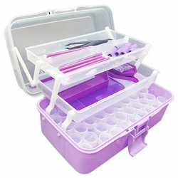 Diamond Art Accessories Painting Pen Kit DIY Plastic Suitcase Three-tier folding storage box Bead organizer storage container