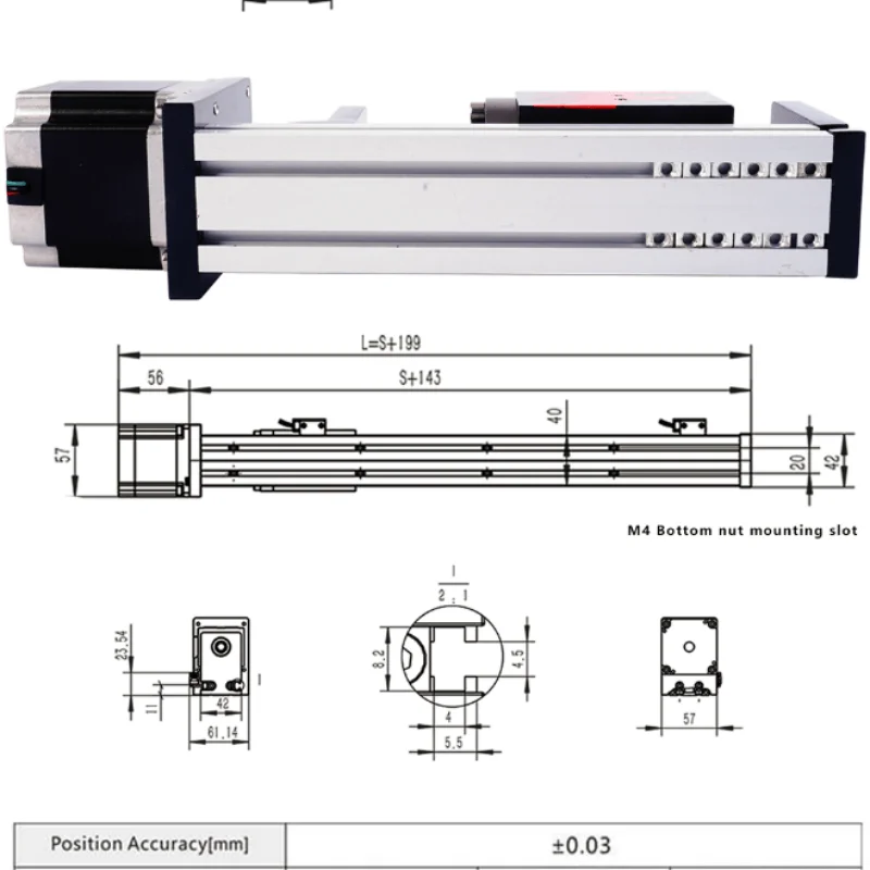 FUYU FSK40 FSL40 Linear Guide System Motion Rail Slide Table XYZ Stage Ball Screw Actuator
