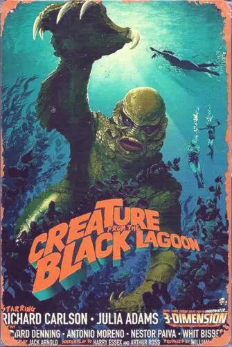 Creature from the Black Lagoon Sci-fi/Horror Classic movie poster Tin Metal Sign