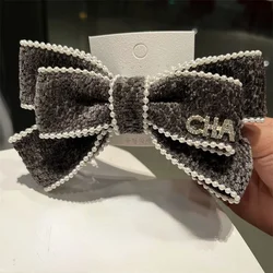 Korean Fashion Bowknot Letter Hair Clip Back of Head Bows clip Headwear Top Spring   Accessories for Women Cheveux