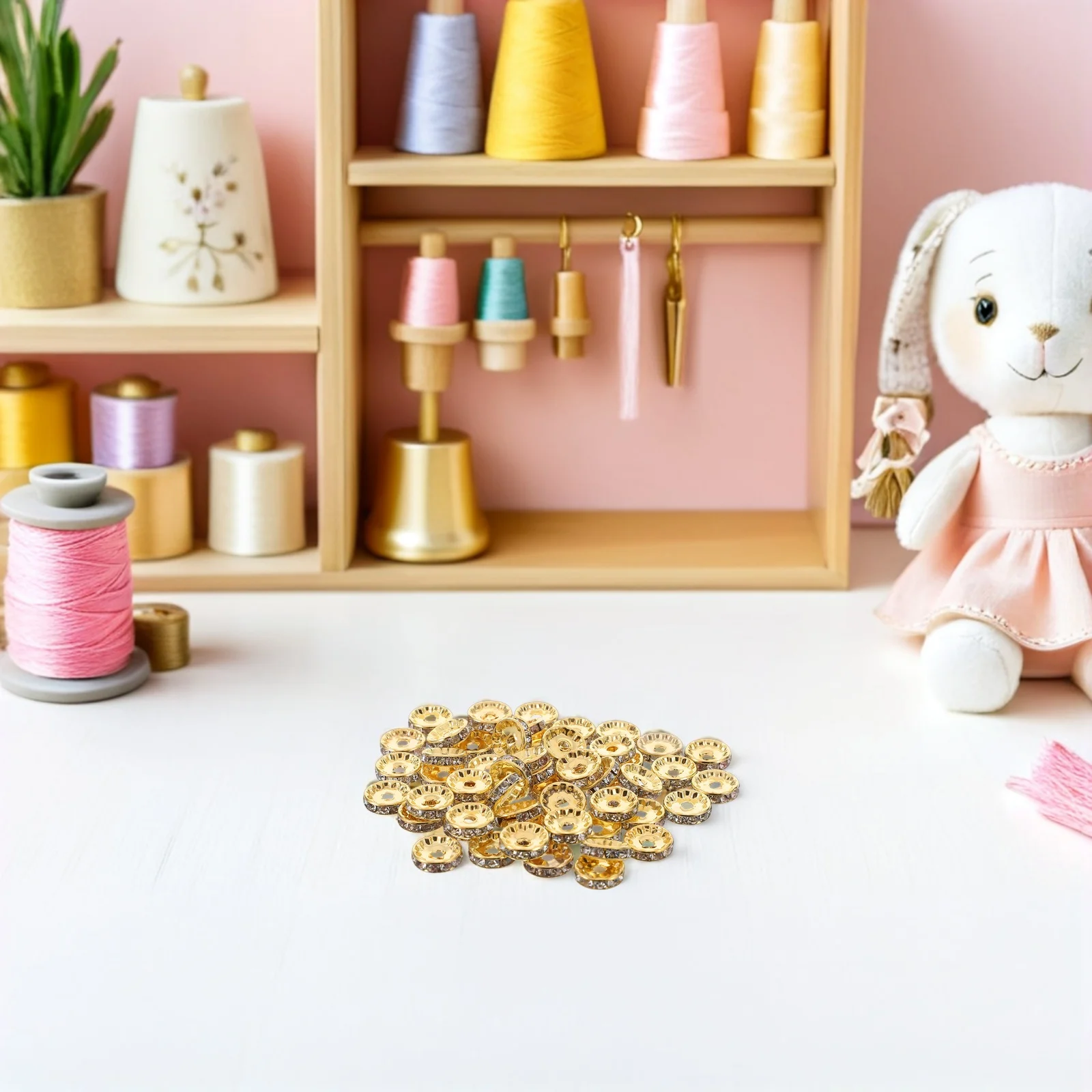 100 szt. Koraliki z cyrkoniami z dużym otworem 12 mm, metalowe koraliki dystansowe do bransoletek, naszyjników, tworzenia biżuterii DIY, materiały do projektów rękodzielniczych