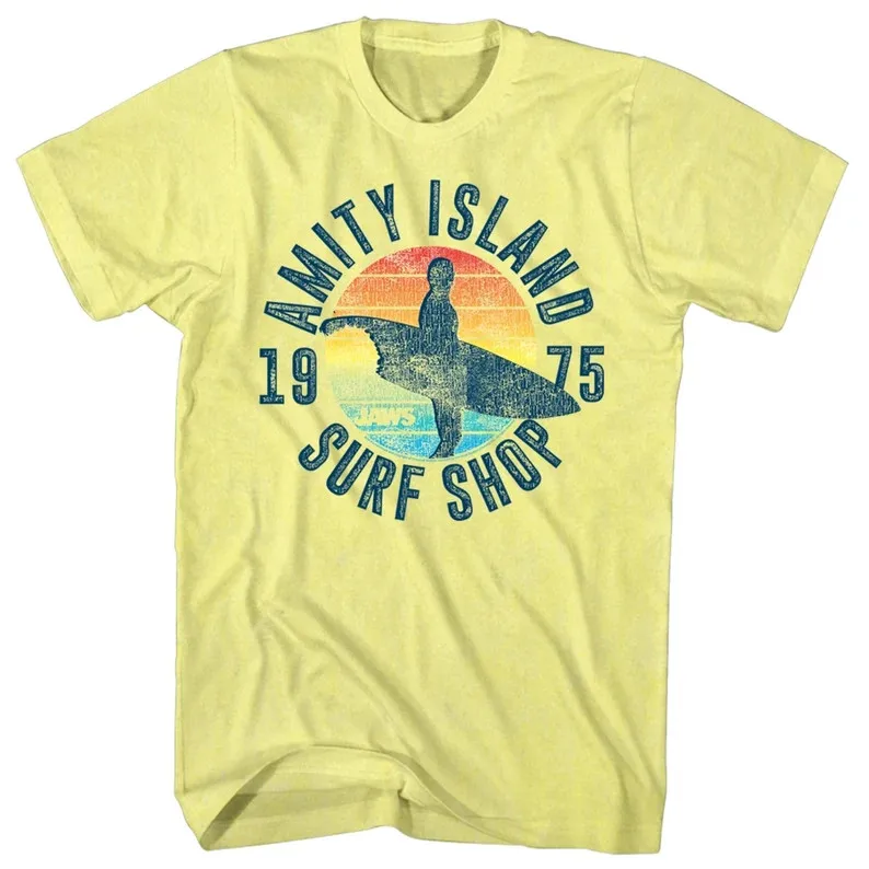 Jaws Surf Shop Yellow Heather Adult T-Shirt