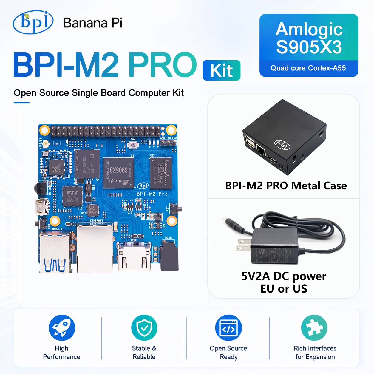 banana-pi-bpi-m2-pro-sbc-set-avec-boitier-metallique-et-alimentation-processeur-quadricœur-amlogic-s905x3-2-go-de-ram-lpddr4-16-go-de-emmc-carte-unique