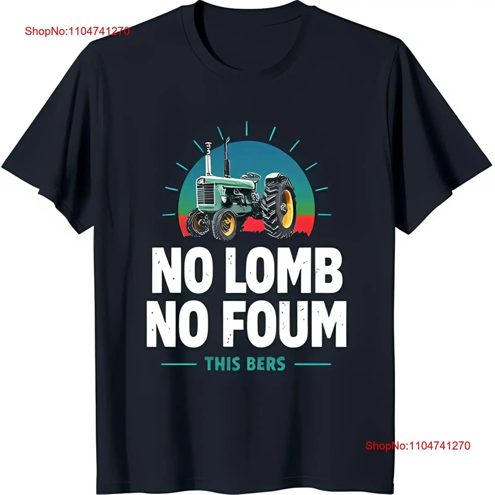 

Black T Shirt with Cartoon Green Tractor and Colorful Sunset vintage Washed Unisex homme Slightly Stylish Casual