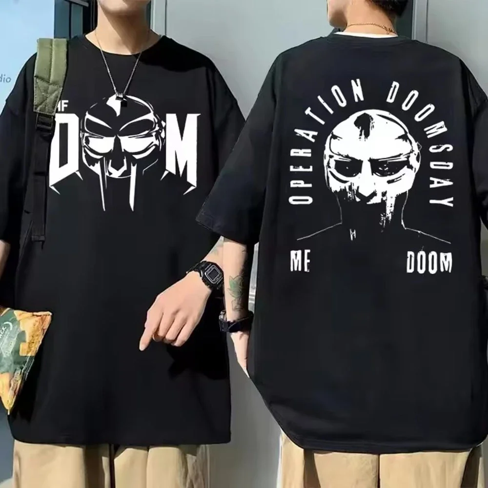 Camisetas Mujer ملابس رجالية أوم طباعة تي شيرت جديد في أفضل المغني Mf Doom Madlib Madvillain مزدوجة الوجهين الجرافيك التي شيرت