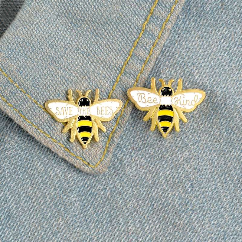 Save the Bee Kind Enamel Pins Custom Bee Brooches Lapel Pin Shirt Bag Badge Nature Animal Jewelry Gift for Kids Friends