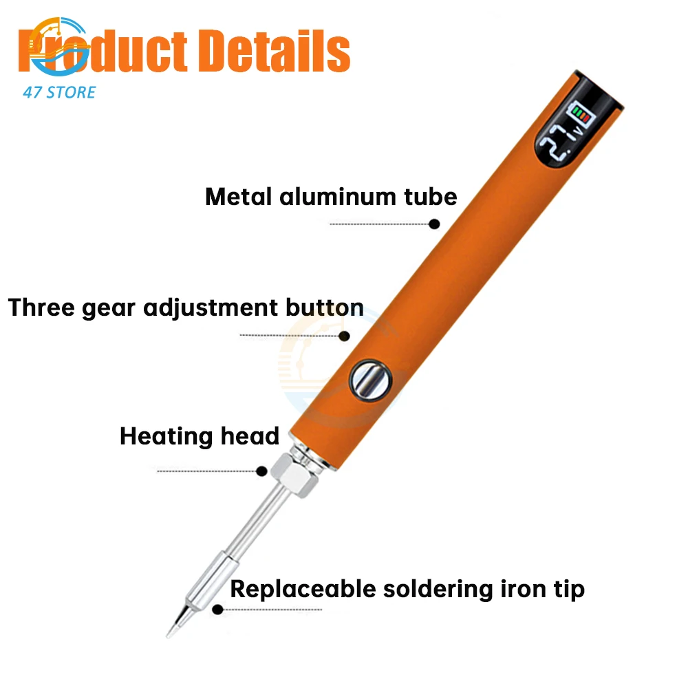 Wireless Charging Electric Solder Iron USB Soldering Iron 8W Fast Charging Lithium Rechargeable Portable Repair Welding Tools