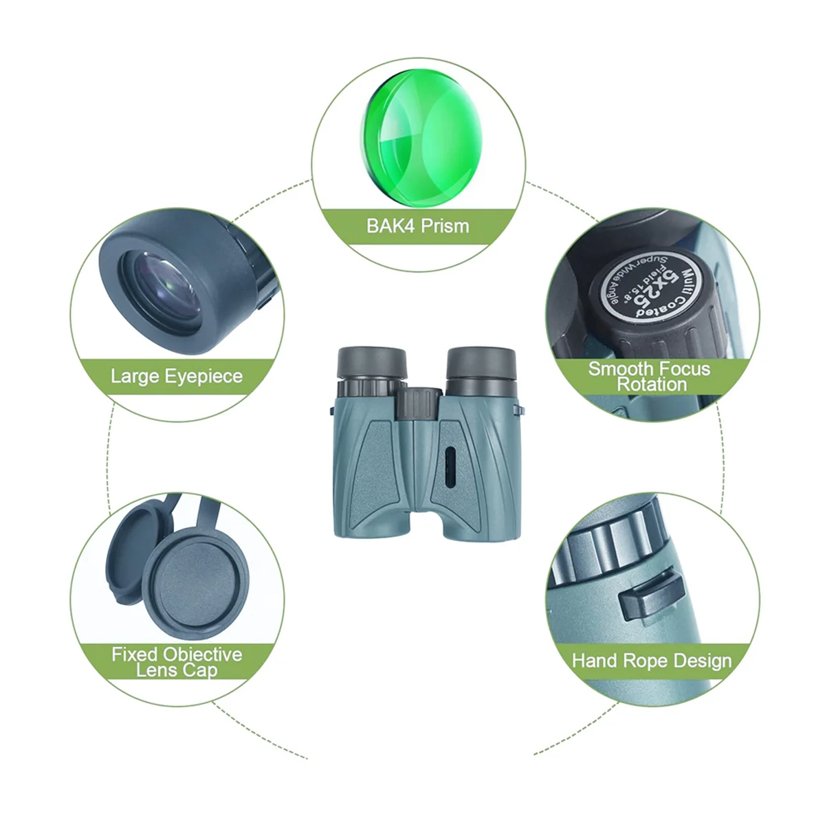 ATS-5x25 15.8 °   مناظير زاوية واسعة للغاية للرياضة - مجال رؤية كبير، - مناظير مدمجة للمنظفات