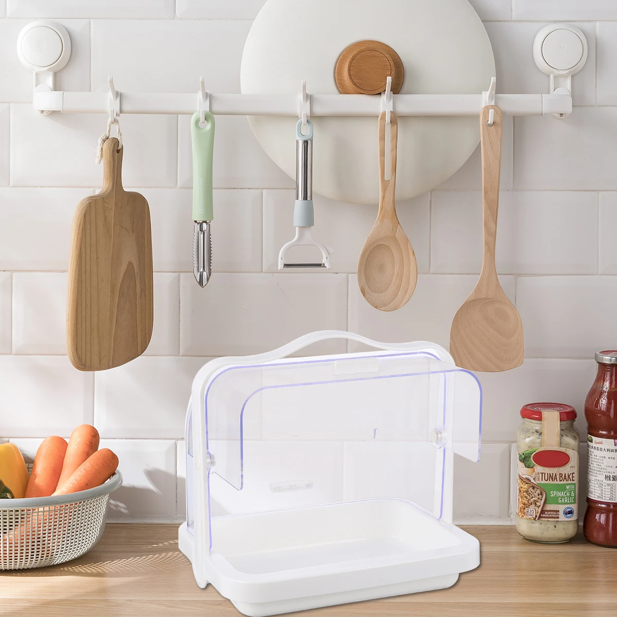 

Plastic Cake St Portable Transparent Display Plate Fruitcake Tray Double Opening Food Grade Safe Use ganizer