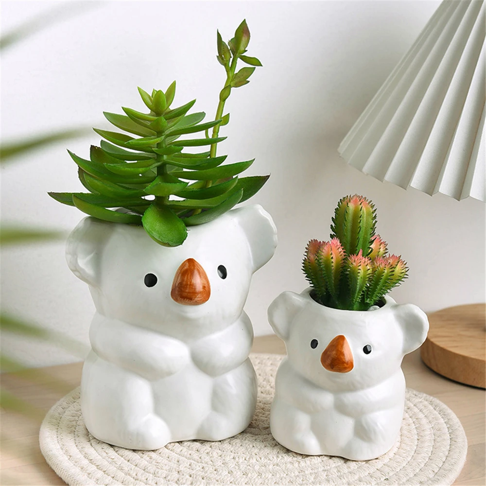 Plants Accessories Bonsai Accessories Flower Pot Cute Koala Ceramic Succulent Planter Pots Garden Decoration Home Flowerpots