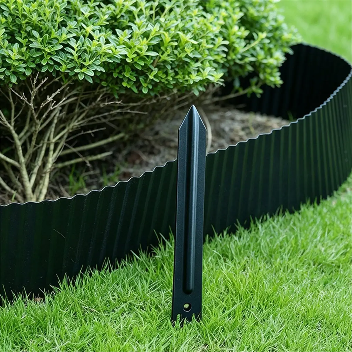 13Pcs 10Inch Metal Landscape Edging Stakes for Garden, Lawn, and Trellis Support Corrugated Garden Landscape Edging