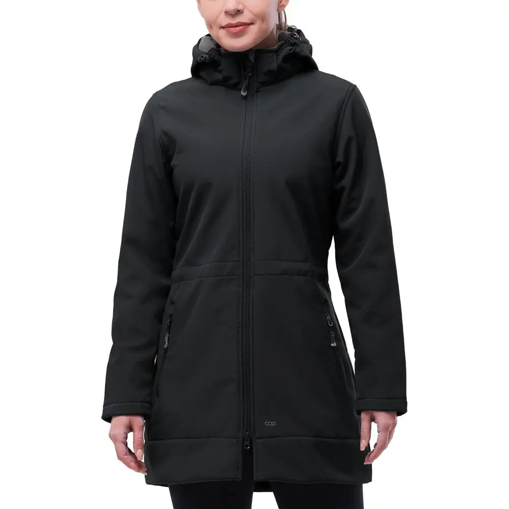 

Women's Waterproof Long Sleeve Raincoat with Hooded Lining and Windproof Jacket