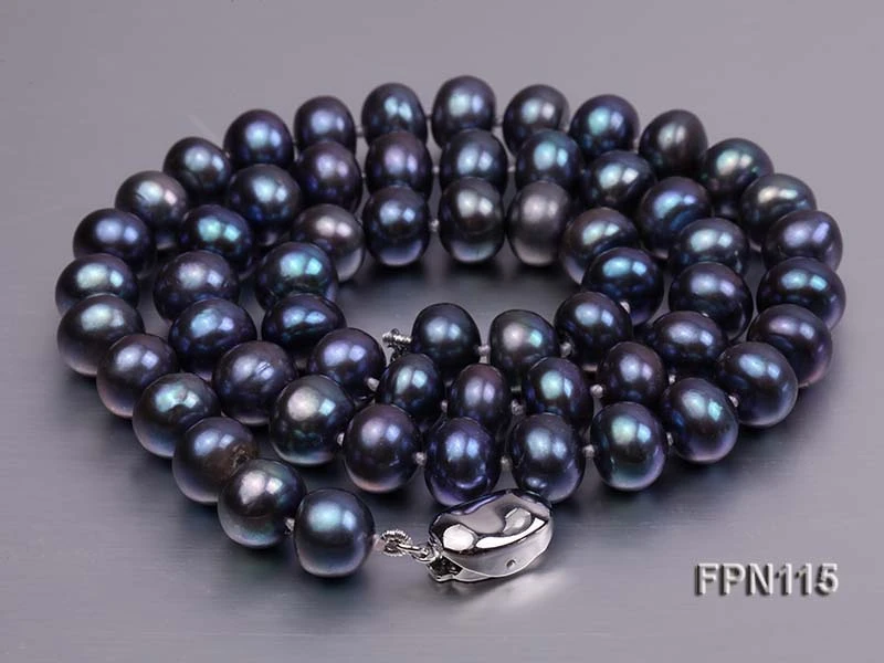 

Terisa Pearl Jewelry Classic 8-9mm Dark-purple Flat Cultured Freshwater Pearl Necklace for Women T-FPN115