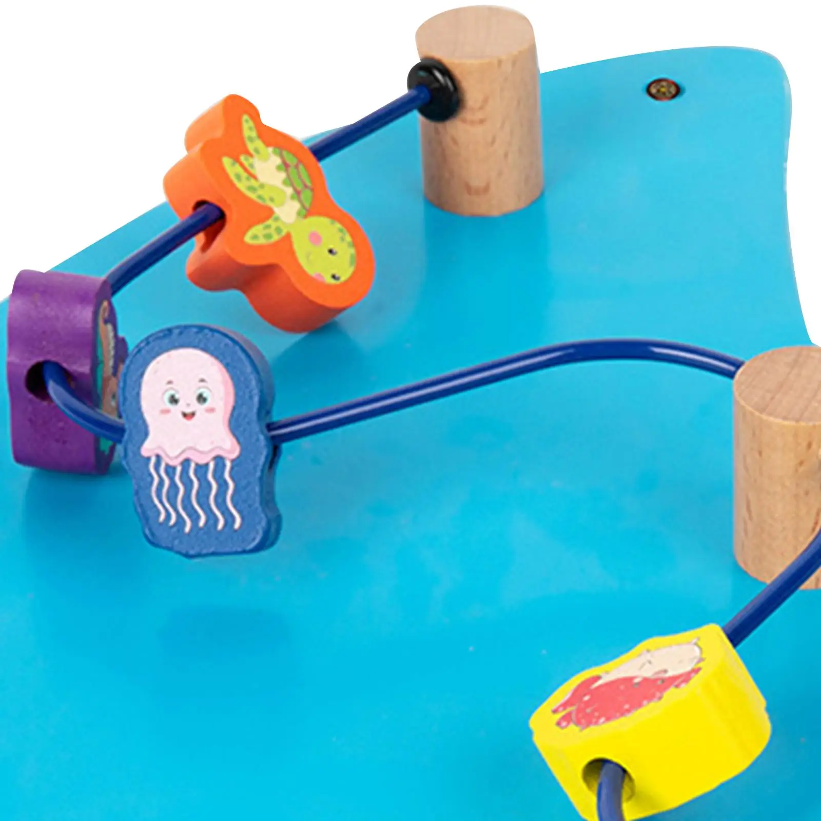 Shark Montessori Busy Board Early Development ผนังตกแต่งปริศนา Interactive ไม้ Interactive ของเล่นสําหรับ Daycare เด็ก